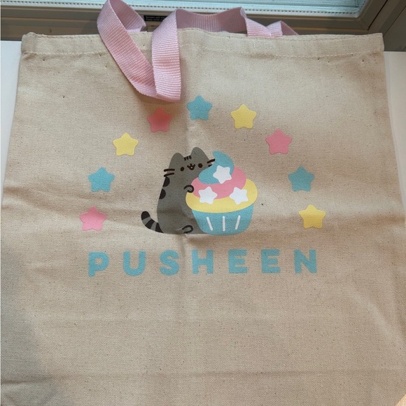 Tote Bag Bandoulière Pusheen 40x40x14cm, Toile Multicolore, Neuf Avec Défaut